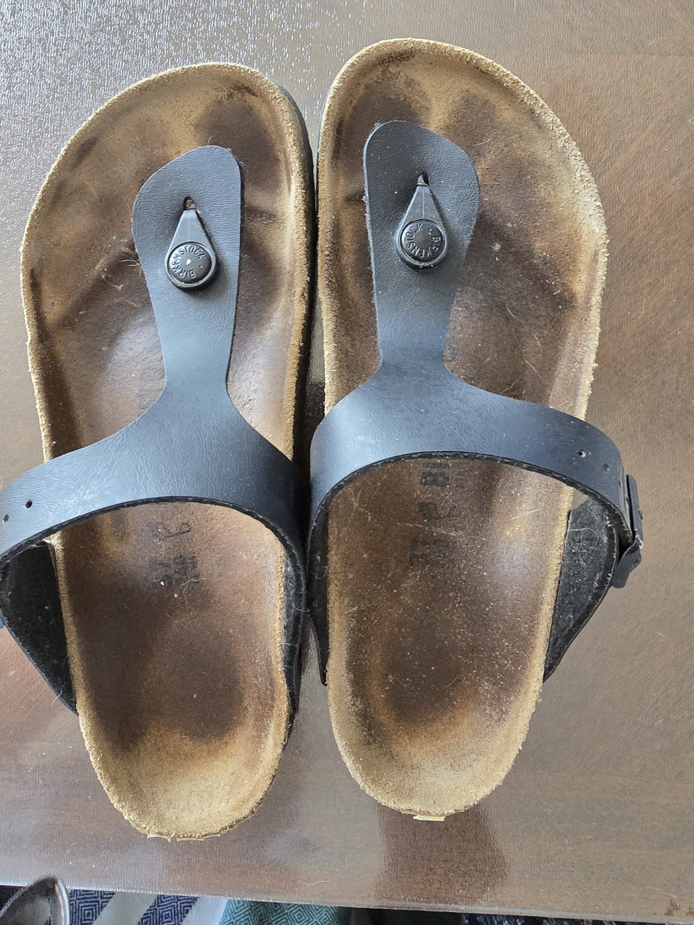 Birkenstock Black Leather Toe-Post Sandals